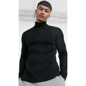 Asos Bershka Roll Neck Sweater In Black Large L NWT Unisex